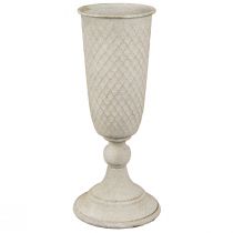 daiktų Taurės vaza iš metalinės taurės vintage pilkos spalvos Ø10cm H24cm