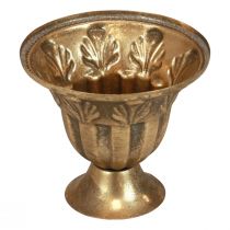 Puodelio vazos dekoravimas puodelis metalinis auksinis antikvarinis vaizdas Ø13cm H11,5cm