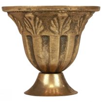 Puodelio vazos dekoravimas puodelis metalinis auksinis antikvarinis vaizdas Ø13cm H11,5cm