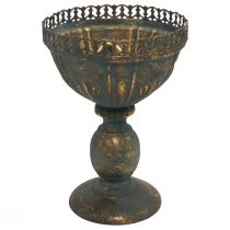 Puodelis vaza metalo dekoravimo puodelis aukso pilkas antikvarinis Ø15.5cm H22cm