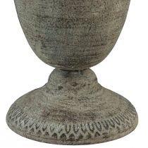 daiktų Taurės vaza metalinė pilka/ruda antikvarinė Ø20,5cm H25cm