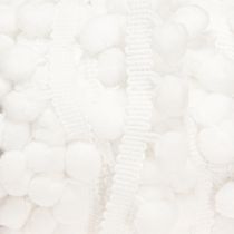 daiktų Pom Pom juostelė Balta dekoratyvinė juostelė su pomponais 20mm 15m