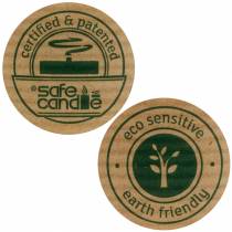 daiktų PURE Nature stulpo žvakė, tvari natūrali žvakė, pagaminta iš stearino ir rapsų vaško 90/70 mm