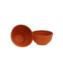 daiktų R formos dubuo plastikinis terakotos Ø13cm, 10 vnt