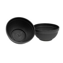 daiktų R formos dubuo plastikinis antracitas Ø15cm, 10vnt