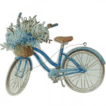 Deco ženklas medinis dviratis vasaros deko ženklas pakabinti mėlynas, baltas 31 × 25 cm