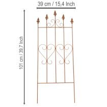 daiktų Grotelės su širdies motyvu, romantiško stiliaus laipiojimo priemonė sodo takams ar terasoms, 101 cm