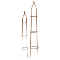 daiktų Metalinis grotelių obeliskas, rūdžių imitacijos, 69/86 cm, 2 vnt. rinkinys