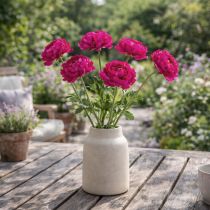daiktų Dirbtinis ranunkulis kaip viena gėlė nesenstančiam ir universaliam interjero dizainui, 51 cm, 3 vnt.