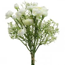 Ranunculus Puokštė Dirbtinės Gėlės Šilkinės Gėlės Baltos L37cm
