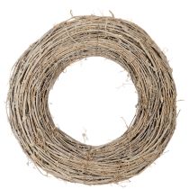 daiktų Dekoratyvinis vainikas, rotango šakos, baltai dažytas, kūrybiniam dizainui, 50 cm