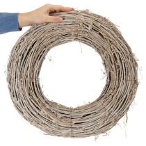 daiktų Dekoratyvinis vainikas, rotango šakos, baltai dažytas, kūrybiniam dizainui, 50 cm