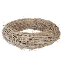 daiktų Dekoratyvinis vainikas, rotango šakos, baltai dažytas, kūrybiniam dizainui, 50 cm