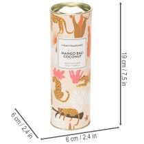 daiktų Kambario kvapų difuzorius su egzotišku kokosų ir mangų aromatu ilgalaikiam gaivumui namuose, 19 cm, 2 vnt.