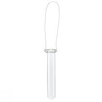 daiktų Mėgintuvėlis dekoratyvinis stiklas mini vazos pakabinimui Ø2,4cm H22,5cm