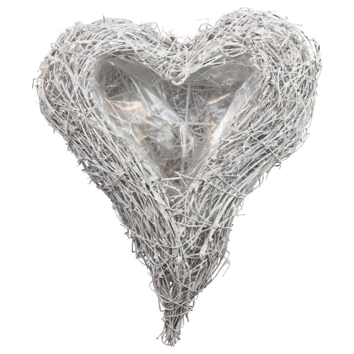 Vynmedžio širdelės augalo širdelės dubuo baltas natūralus 16×19cm×5,5cm