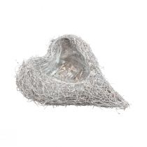 daiktų Vynmedžio širdelės augalo širdelės dubuo baltas natūralus 16×21×8cm