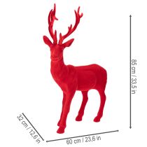 daiktų Dekoratyvinė stovinčio elnio figūrėlė, didelė, pūkuotinė kalėdinė dekoracija, 85 cm