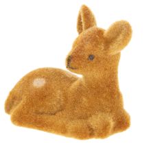 daiktų Dekoratyvinė gulinčio elniuko figūrėlė stalo dekoravimui, 8 cm, 6 dalys