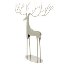 daiktų Dekoratyvinė elnio skulptūra su dideliais ragais, modernaus metalo imitacija, 48 cm