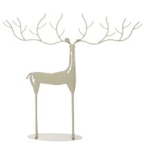 daiktų Dekoratyvinė elnio skulptūra su dideliais ragais, modernaus metalo imitacija, 48 cm