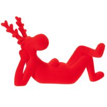 daiktų Dekoratyvinė raudonojo elnio figūrėlė, gulinti, modernaus dizaino, 24 cm, 2 dalys