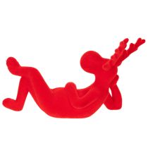 daiktų Dekoratyvinė raudonojo elnio figūrėlė, gulinti, modernaus dizaino, 24 cm, 2 dalys