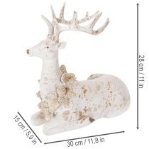 daiktų Dekoratyvinė sėdinčio elnio su ragais figūrėlė, 30 cm