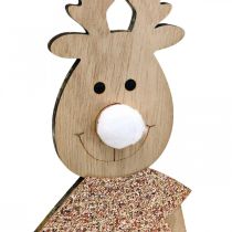 daiktų Elnio medinė dekoratyvinė figūrėlė kalėdinė 12×6,5cm H45cm 2vnt