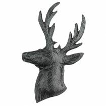 daiktų Dekoratyvinis elnio biustas juodas metalas 8cm × 4,8cm 8 vnt
