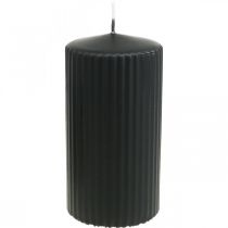 daiktų Stulpinės žvakės juoda žvakė su grioveliais 70/130mm 4 vnt
