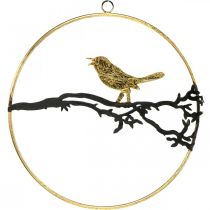 Langų dekoravimo paukštis, rudens puošmena pakabinimui, metalinis Ø22,5cm