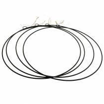 daiktų Dekoratyvinis žiedas pakabinimui juodas Ø35cm 4vnt