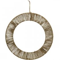 daiktų Sienų dekoravimo vasaros dekoravimo žiedas boho džiuto pakabinimui, metalinis Ø49cm