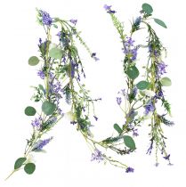 daiktų Romantiška gėlių girlianda levandų violetinė balta 194cm