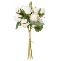 daiktų Dirbtinių rožių puokštė stilingai stalo dekoracijai, 31 cm, 3 vnt.