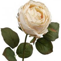 Rožių kreminė šilkinė gėlė Dirbtinė rožė L74cm Ø7cm