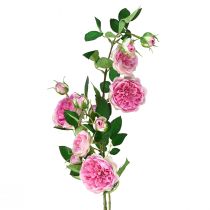 Rožių šakelė šilkinės rožės dirbtinės šakelės rožės rožinės kreminės 79cm