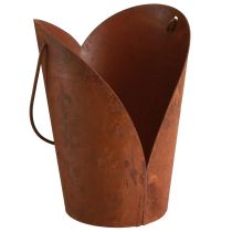 daiktų Rūdžių dekoratyvinė širdelė su metaline rankena pakabinimui 12×15,5cm 2vnt
