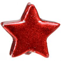 daiktų Raudonai dažytos kalėdinės žvaigždės Ø2,5cm – 2 pasirinkimas – 96 vnt