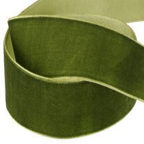 daiktų Aksominė juostelė dekoratyvinė juostelė audinio juostelė aksominė tamsiai žalia 40mm 8m