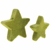 daiktų Išsklaidytos dekoracijos žvaigždės flokuotos samanų žalios 4cm/5cm 40 vnt