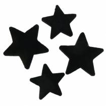 daiktų Išsklaidytos dekoracijos žvaigždės aksominės juodos 4/5cm 40psl
