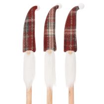 daiktų Kalėdinių elfų dekoratyviniai kuolai, Kalėdų Senelis su veltinio kepure, 58 cm, 6 vnt.