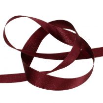 daiktų Satino juostelė su žėručiu tamsiai raudona 25mm 20m