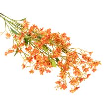 daiktų Dirbtinės gėlės orchidėjos šakelės oranžinės filigraninės kambario dekoracijos 110 cm 3 vnt.