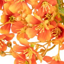 daiktų Dirbtinės gėlės orchidėjos šakelės oranžinės filigraninės kambario dekoracijos 110 cm 3 vnt.