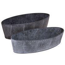 daiktų Dubuo ovalus metalinis juodas pilkas vintage 32,5/37 cm rinkinys iš 2 vnt