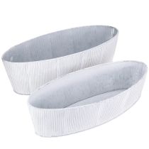 daiktų Ovalus metalinis dubuo iš balto sidabro 32,5cm/37cm rinkinys iš 2 vnt