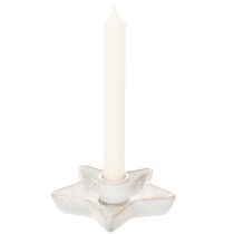daiktų Keraminė žvaigždės formos žvakidė, balta, kūginėms žvakėms, 12 cm, 2 vnt.